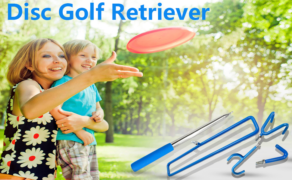 Disc Golf Retriever Pole – 16ft Telescopic with Hooks, ideal for retrieving discs in various terrains.