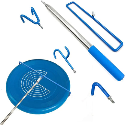 Disc Golf Retriever Pole – 16ft Telescopic with Hooks including retrieval tools and accessories.