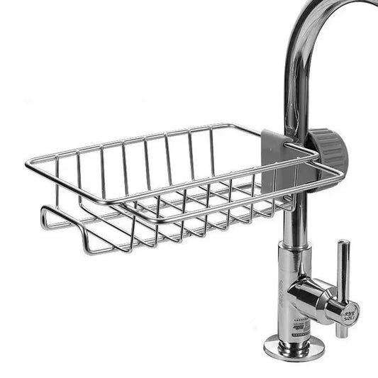 Stainless Steel Sink Drain Rack – Faucet & Sponge Holder